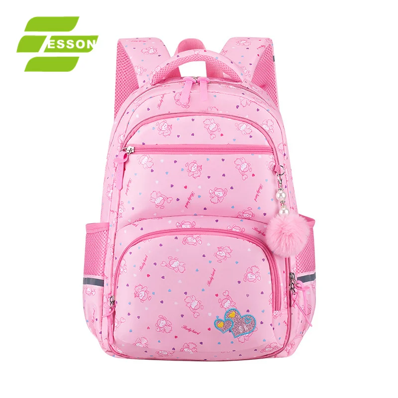 

2021 New Design Satin 600D/PVC school Backpack kids girls colorful all over print back to school student colleague middle school, Customized