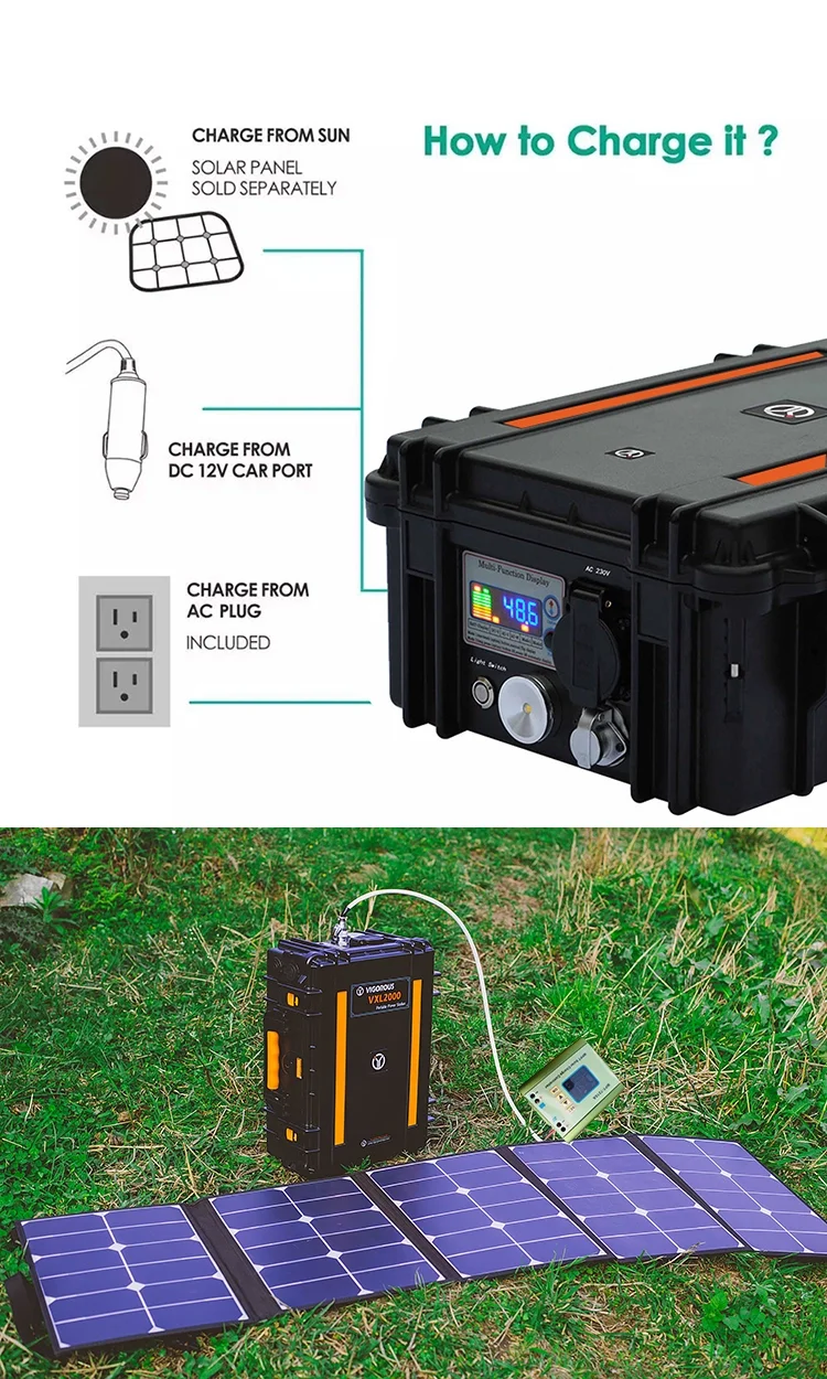 2kWh Portable Power Solar Generator,Portable Power Station For Home Camping