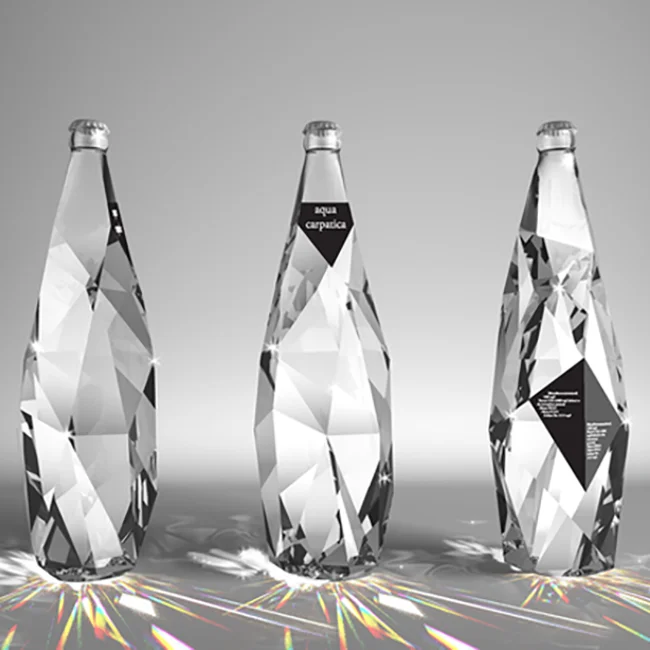 Special 500ml 1000ml Diamond Shape Crystal Glass Bottle For Drinking
