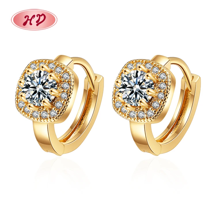 

New Fashion 18K gold plated AAA Cubic Zircon custom jewelry Hot Sale Huggie earrings 2022 for Womens