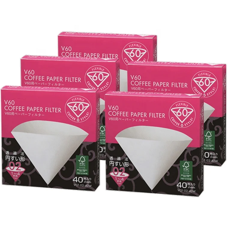 

Japan Coffee Filters Paper V60 Filter Size for 1-6 Cups Natural Unbleached for Coffee Pots