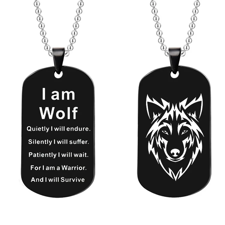 

Necklace custom stainless steel high quality luxury new lives unique wolf pendant for necklace, Picture