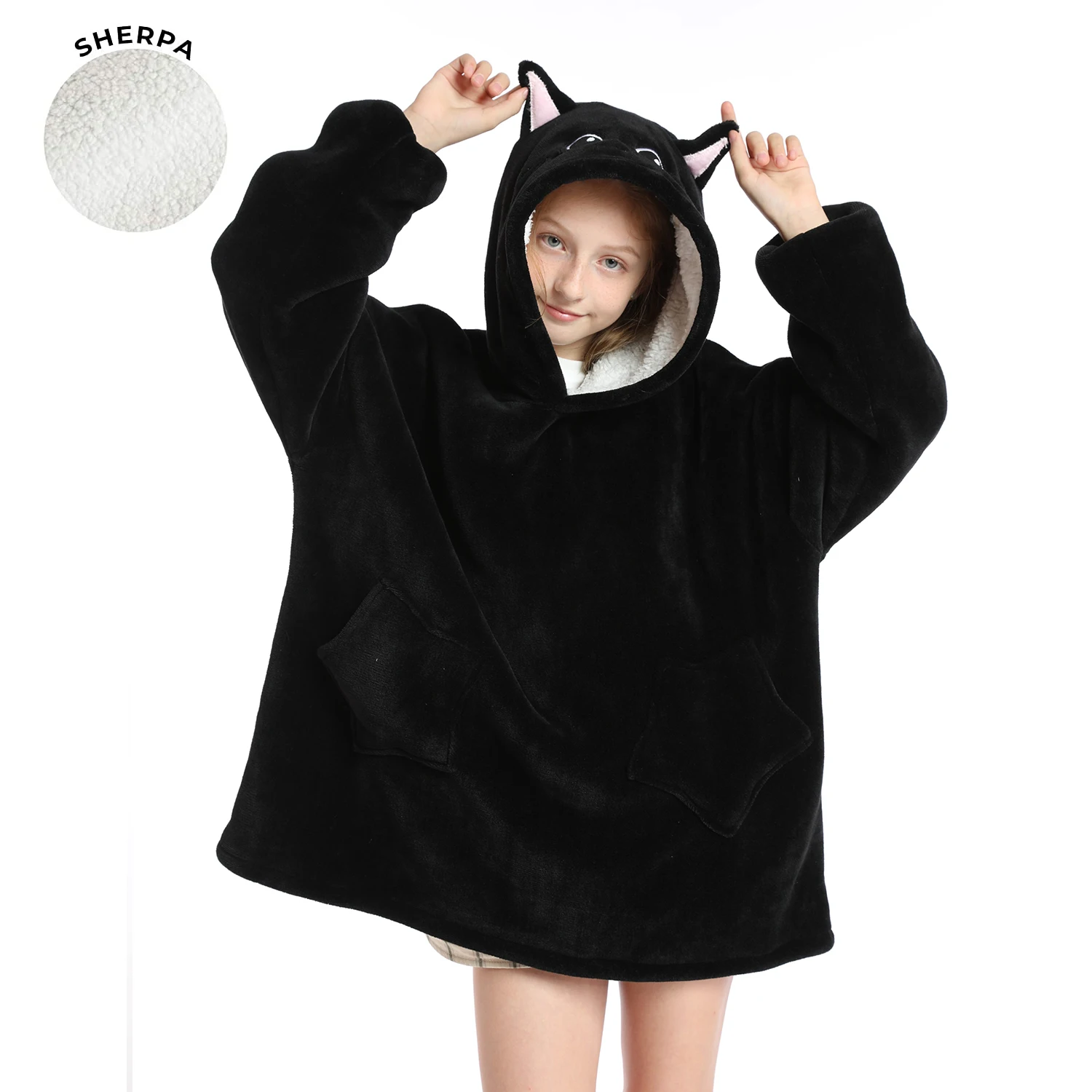 

OA High Quality Soft Comfy Wearable Hoodie Baby Blanket Kids Personalized Custom Design Oversized Warmer Wearable