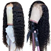 

Lsy Indian Deep Wave Transparent Lace Frontal Wig 10-24 Inch Glueless Lace Front Wigs Natural Black Alimice Wigs For Black Women