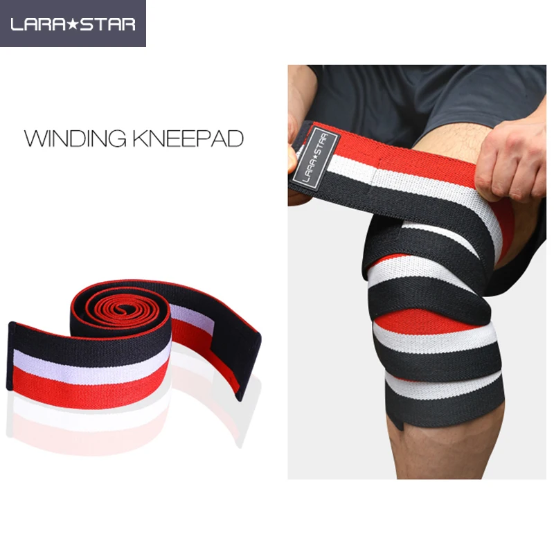 

LS0314 Weight Lifting Straps PolyCotton Knee Support High Grade Breathable Workout Knee Wraps Sleeves Protector