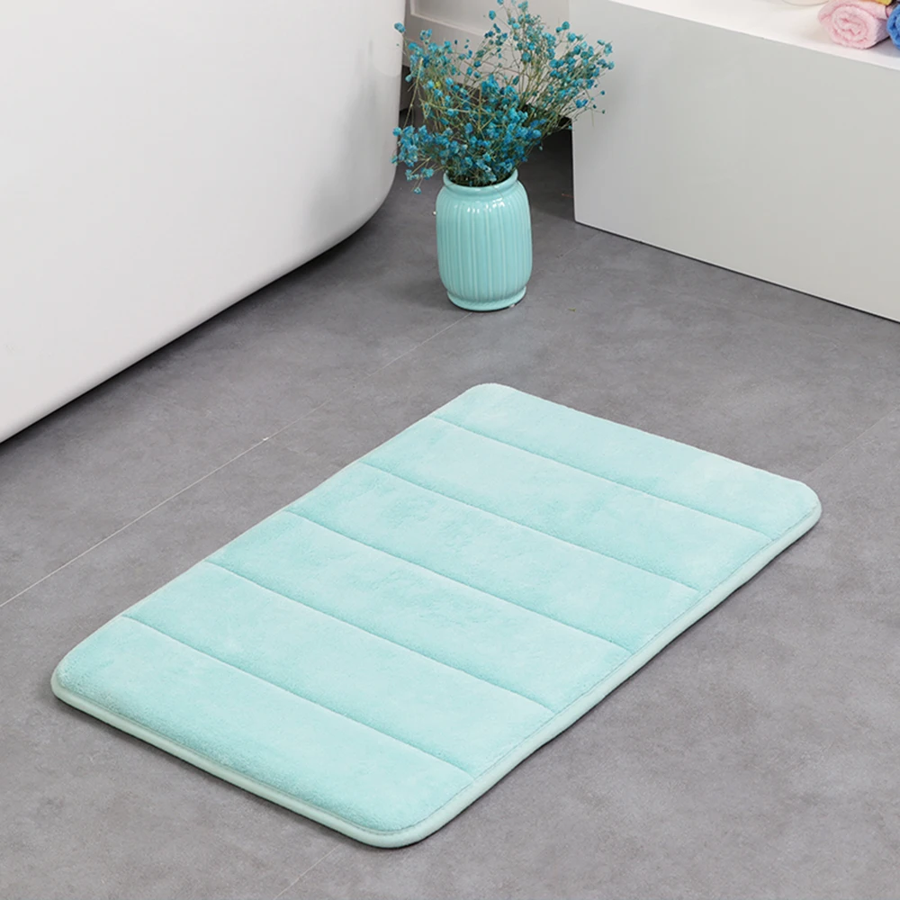 

Factory Wholesale Japanese Style Eco Friendly Water Absorbent Soft Flannel Pvc Bathroom Floor Mat