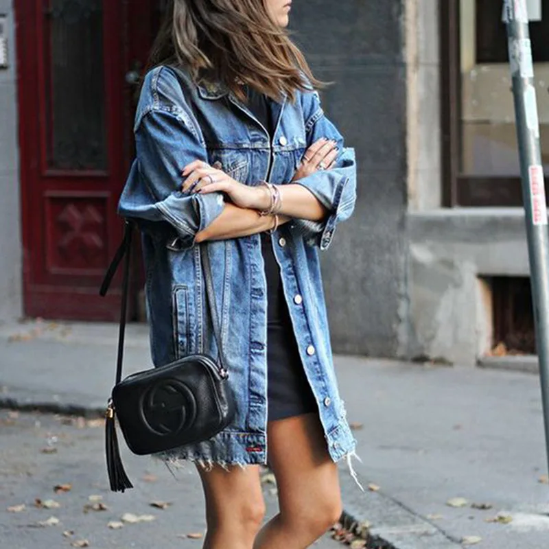 

fall women's coats fashionable long winter coat blue denim jacket for ladies