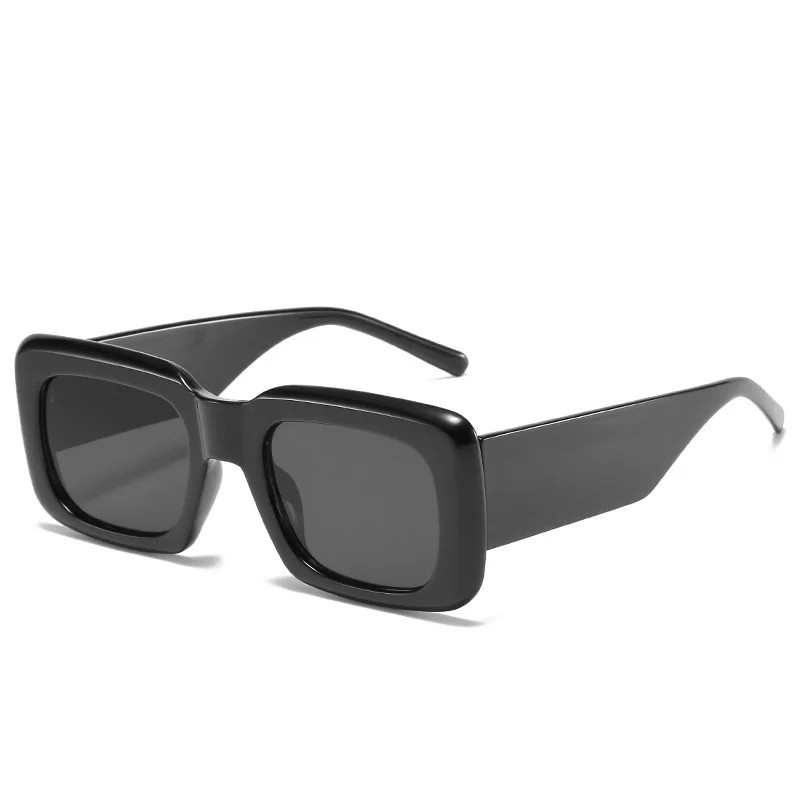 

Retro Vintage Eyewear 90s Big Sun glasses Cheap Solid Thick Rectangle Fashion Trendy Sunglasses Men Women