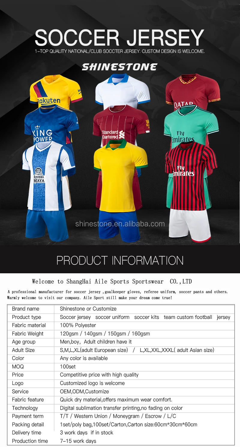 Thailand Quality Custom Soccer Set Jersey With Wholesale Price And Good