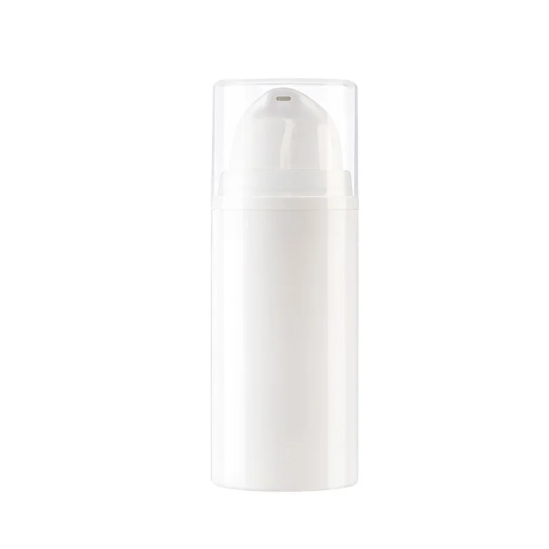 

Airless 15ml 30ml 50ml PP lotion pump bottle white plastic lotion cosmetic pump bottle