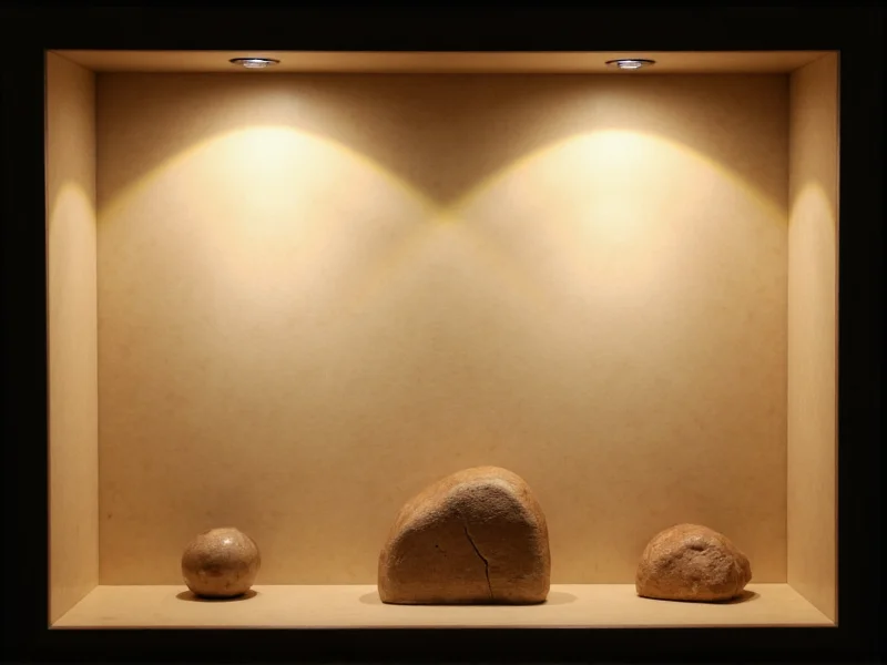 Properly lit shadow box with dimensional objects