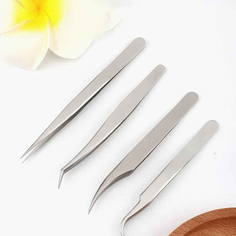 

Private Label Stainless Steel Eyelash Applicator Pinza De Pestanas Straight Pointed Eyelash Extension Tweezers Set, Silver