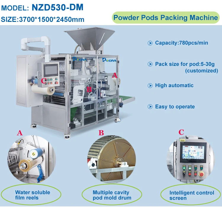 Polyva machine 4 in 1 laundry pods detergent liquid soap filling packing machine vacuum packaging machine