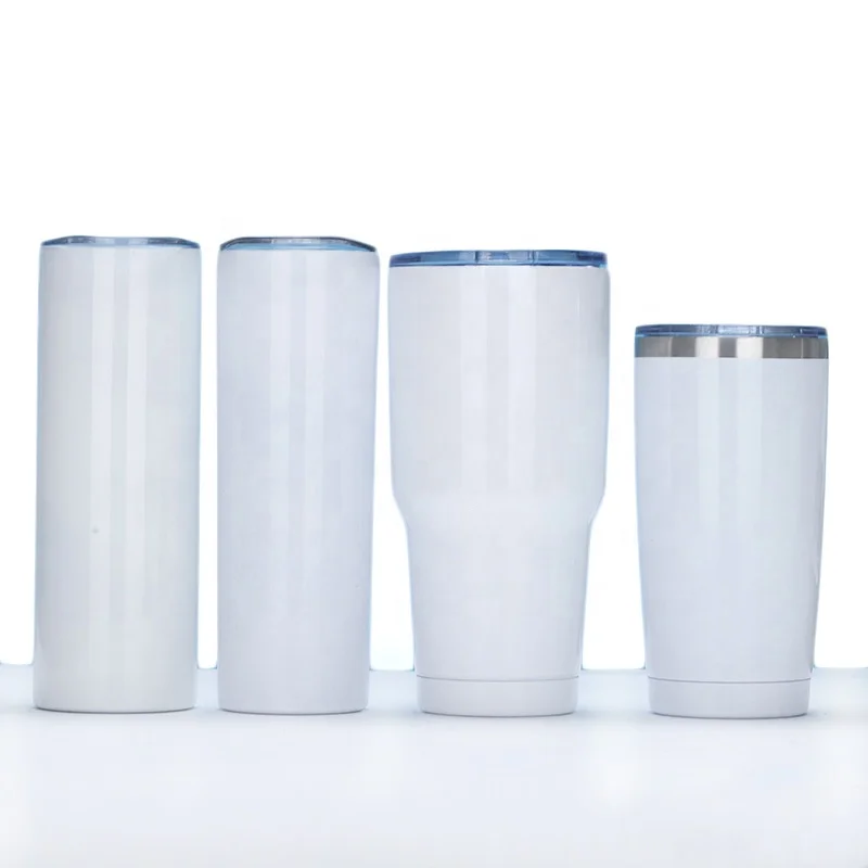 

20 oz sublimation tumbler blank Custom Sublimation Skinny Tumbler Insulated Stainless Steel Straight Tumbler Cups In Bulk, White