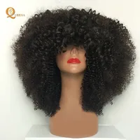 

11A Remy Short Afro Kinky Lace Human Virgin Hair Lady Star Lace Front Wigs With Bun