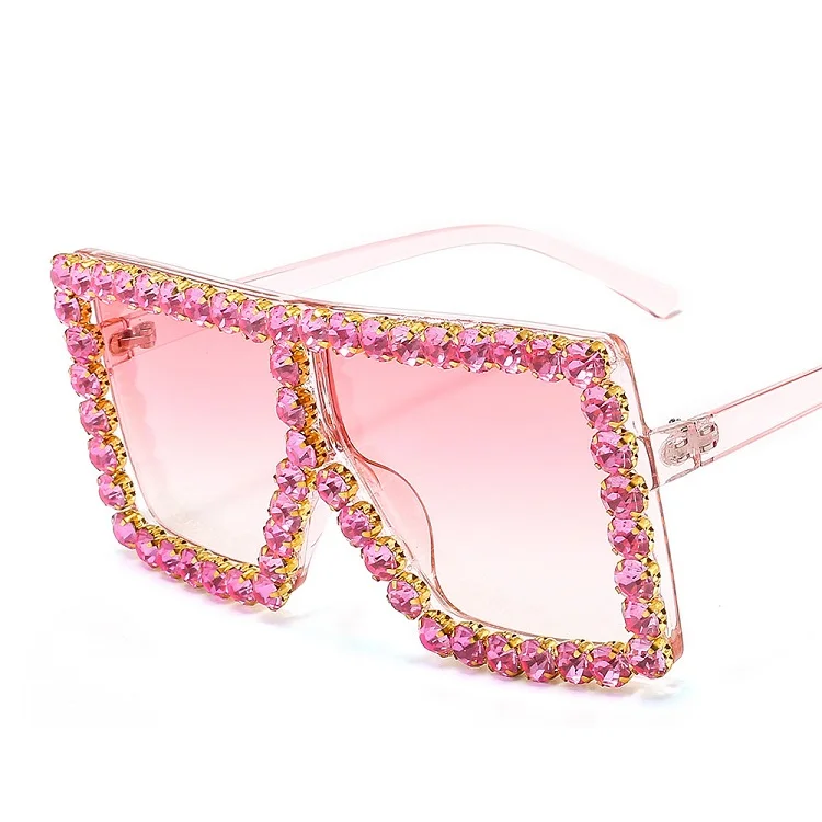 

17905 Fashion Luxury Oversized Sunglasses Diamond Women Sunglasses