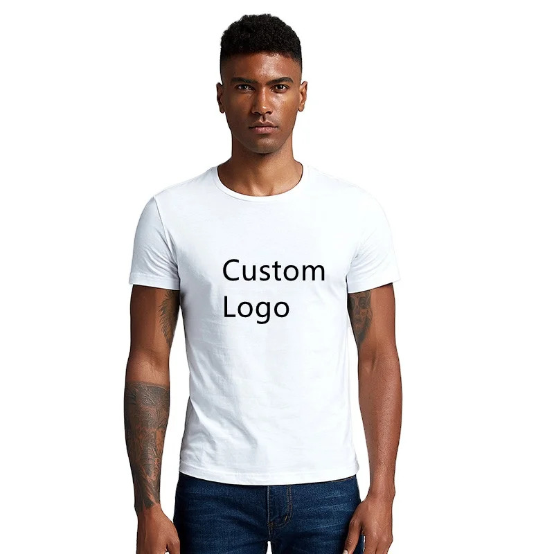 

180gsm 100 cotton designer diy slim mens short sleeve fashion oem pattern custom logo T-shirts for men