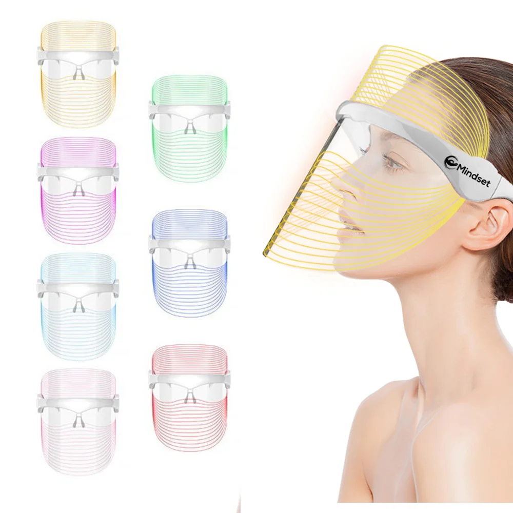 

2021 Newest Best Selling 7 Colors in 1 Led Phototherapy Beauty Mask Pdt Led Facial Machine Light Up Therapy Led Face Mask