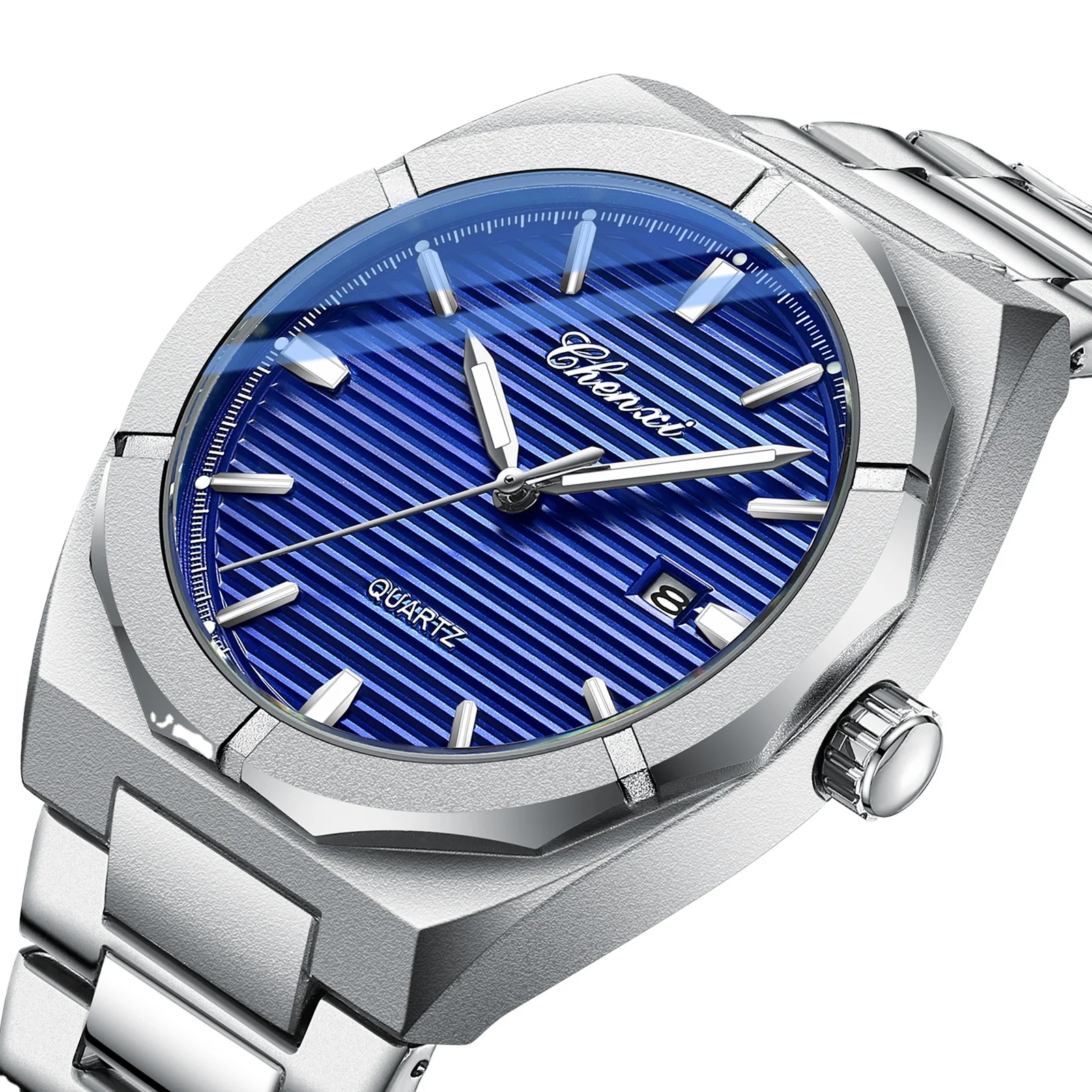 CHENXI 8262 Sports Quartz Watch for Men Top Luxury New Luminous Waterproof Wristwatch Male Stainless Steel Analog Date Watches