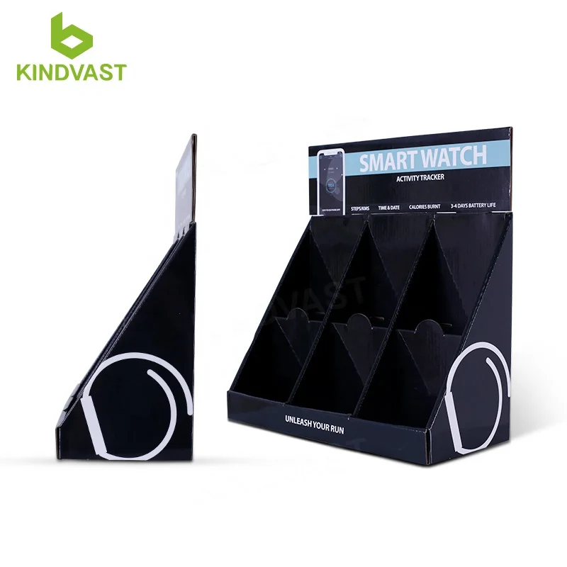 Creativity Retail Cardboard Counter Top Electronic Products Display Smart Bracelet Display Counter Free Sample