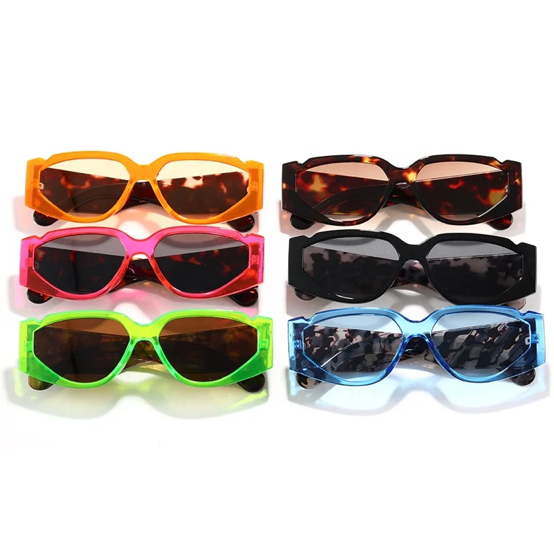 

Fashion Cheap Plastic Retro Vintage Wide Rectangular Sunglasses, 6 colors