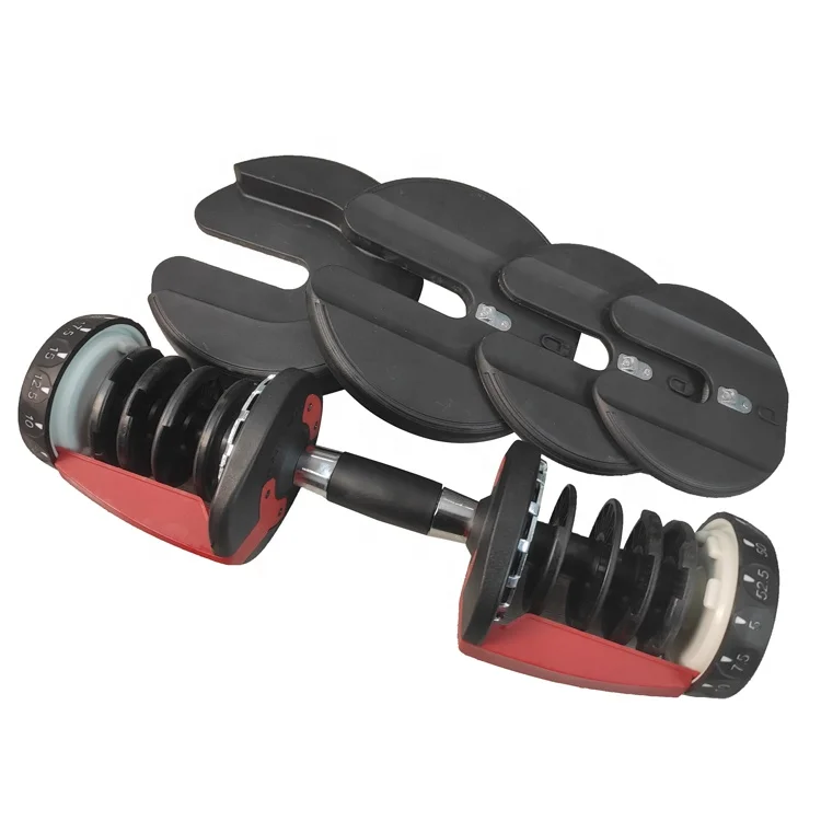 

OEM ODM 24 kg quick adjustable dumbbell set for strength training, Black