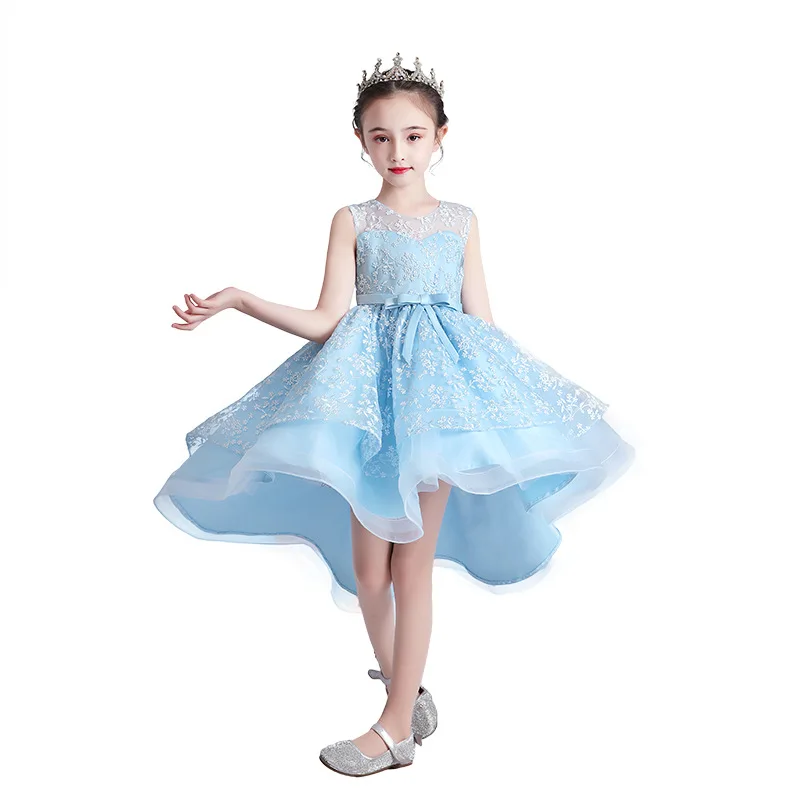 

Children Princess Flower Girl Fancy Party Dress Elegant Beautiful Summer Stage Performance Costumes, 4 colors