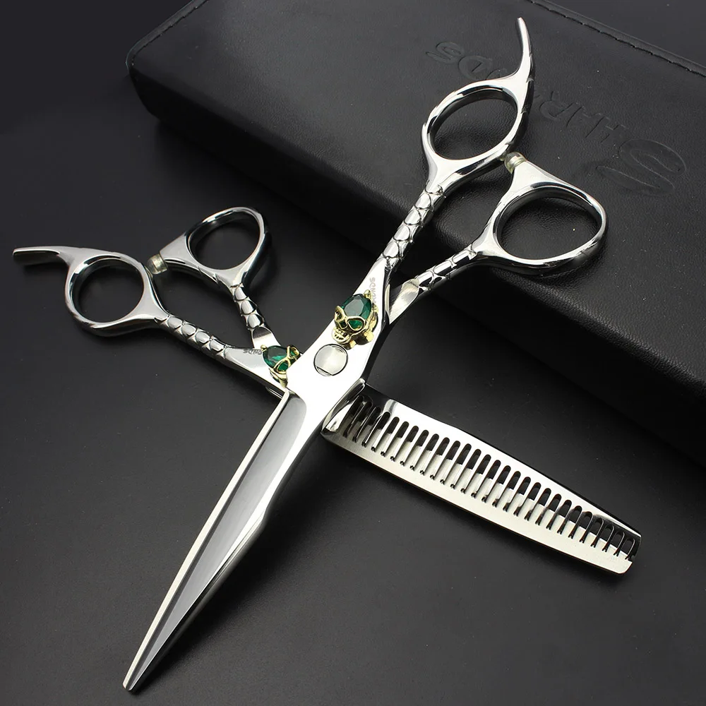 

Sharonds Professional 6 "Salon Hair Scissors Set Individual Skull Skull Head Hair Styling Tools Barber Scissors, Silver