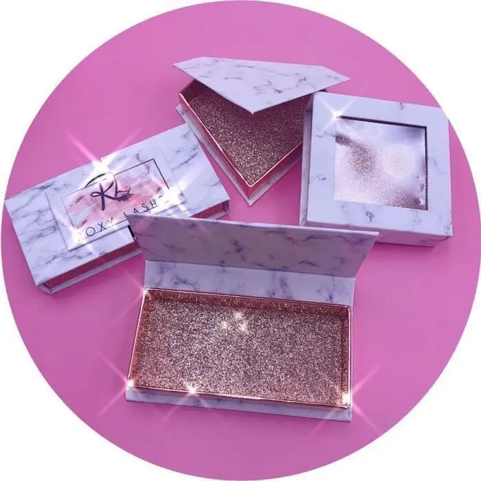 Factory Direct Supply Faux Mink Custom Packaging Glitter Paper Eyelash Boxes