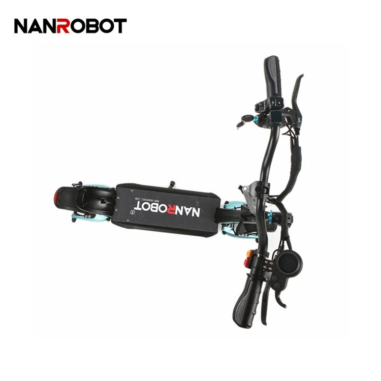 

Nanrobot 48V 48km High Speed Lithium 1600w Swing Skateboard Mini Electric Scooter, Black and blue details