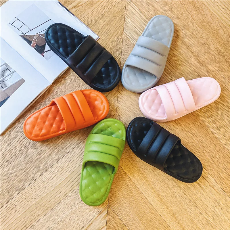 

2021 new couple style home flip-flops thick bottom high bright and colorful EVA bottom, Customized color