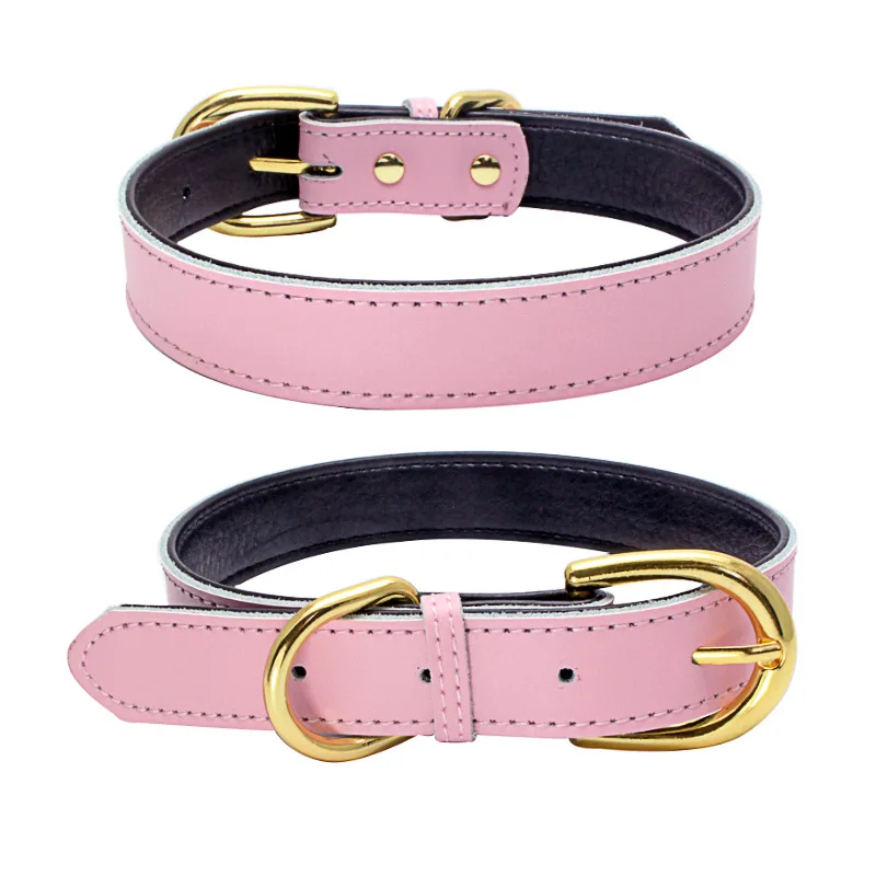 

2021New Adjustable PU Leather Name Tag Personalize Padded Comfort Pets Dog Leads Leather Dog Collar, Picture