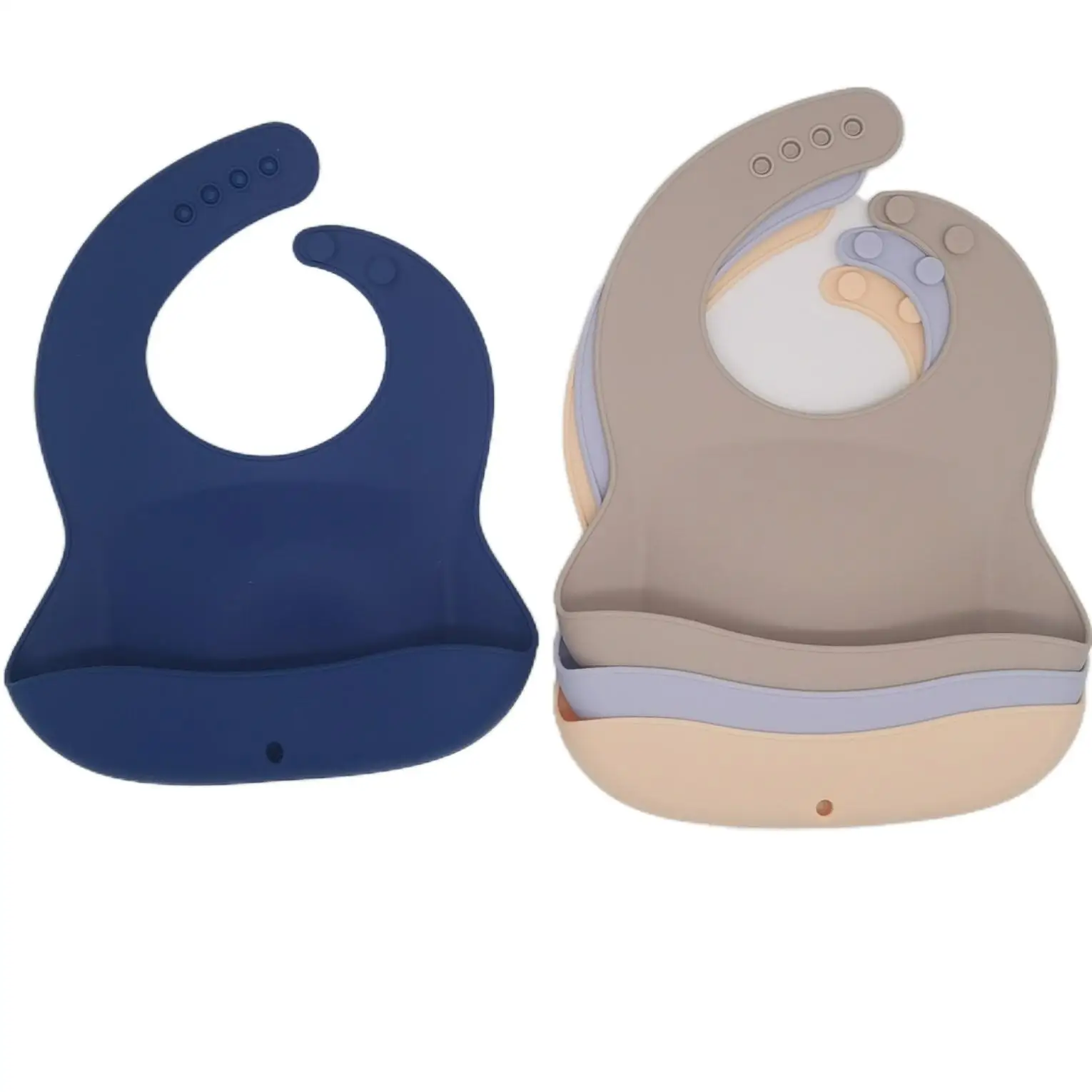 

Good Quality Factory Directly Peva Unisex Wholesale Silicone Baby Bib, Grey,dark blue,orange,purple