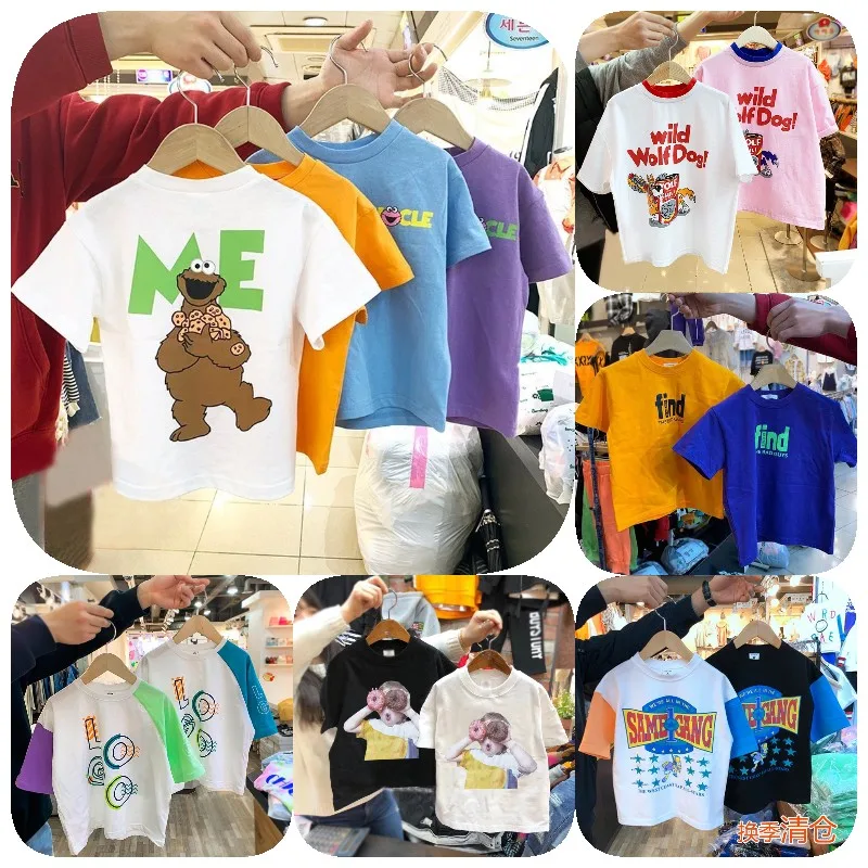 

Baby short sleeve T shirt 3-12 years old children's jacket Korean cartoon children half sleeve summer clothes 2022 new wholesale