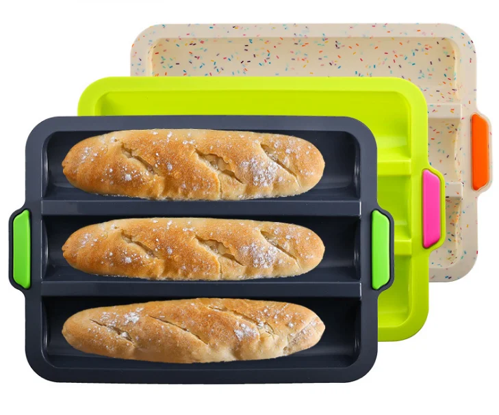 

DIY Cake Mould French Bread Non-Stick Silicon Molds Reusable Baking Tools, Colorful