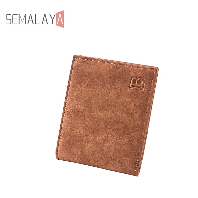 

2021 SEMALAYA Wallet for men multi cards holder Pu leather wallet in stock, Coffee