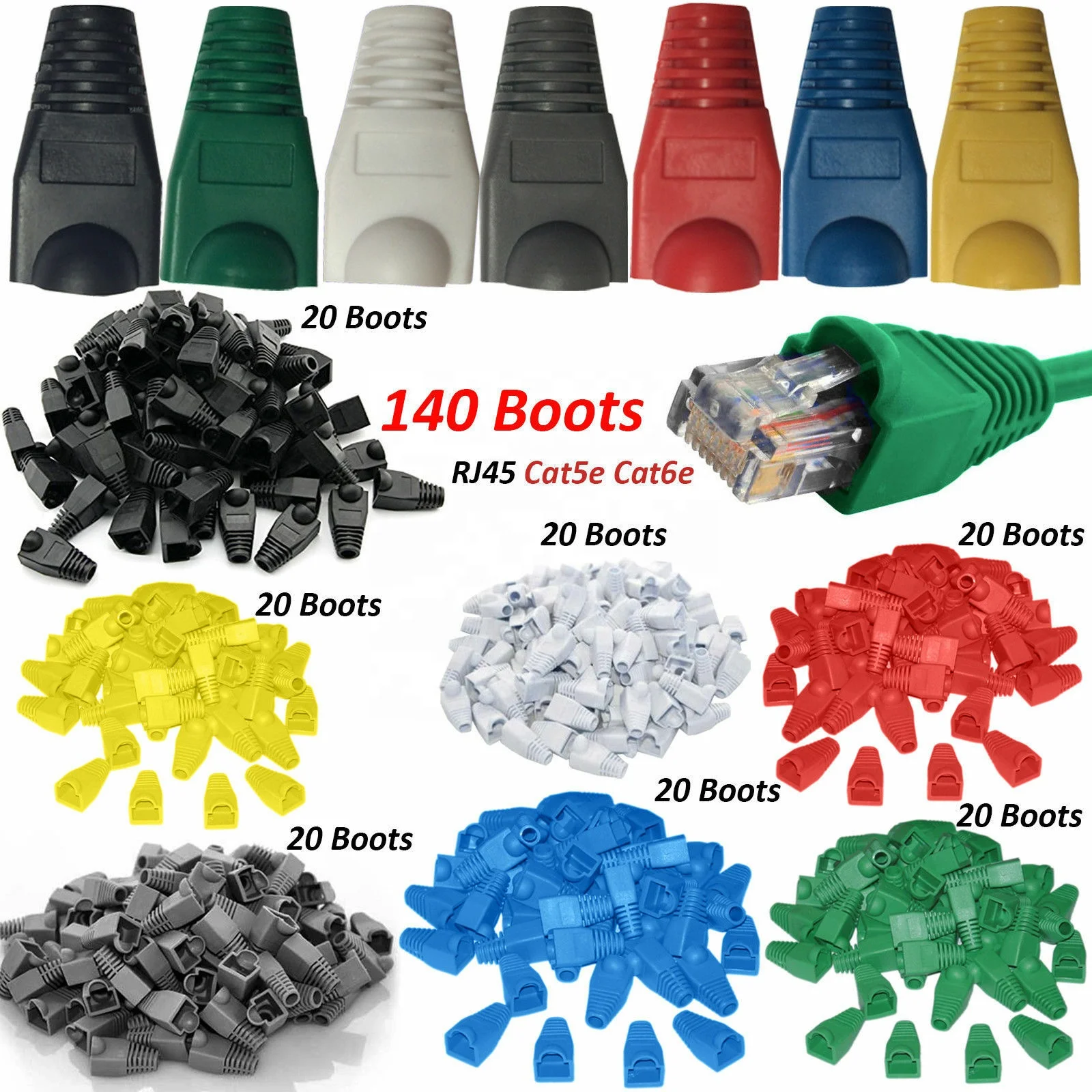 Rj45 Cat6 Cat5e Plugs Network Cable Strain Relief Boots Rj45