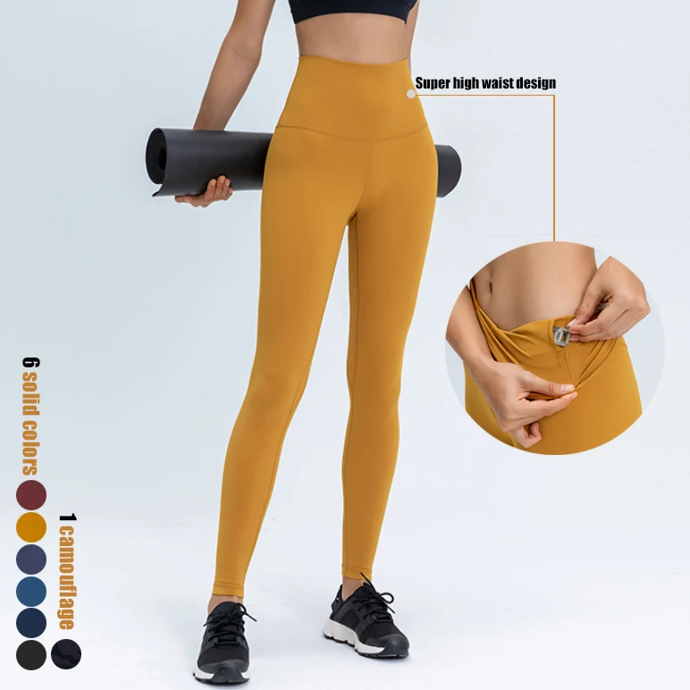 

1 Pcs Wholesale US Lulu Size Low MOQ Custom Logo Women Yoga Fitness Wear High Waist Ankle Pants Leggings with Pockets, As show or customized