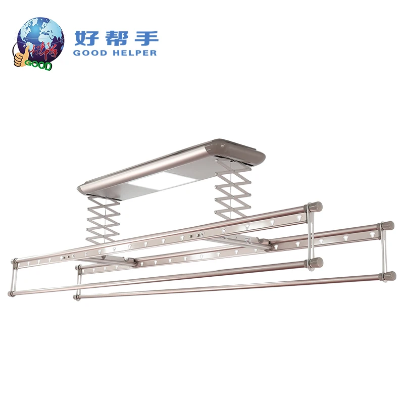 

Goodhelper Home Use Aviation Aluminu Minimalist Support Clothes Drying Rack with Remote Controller HBS01-1304A-A/S-P