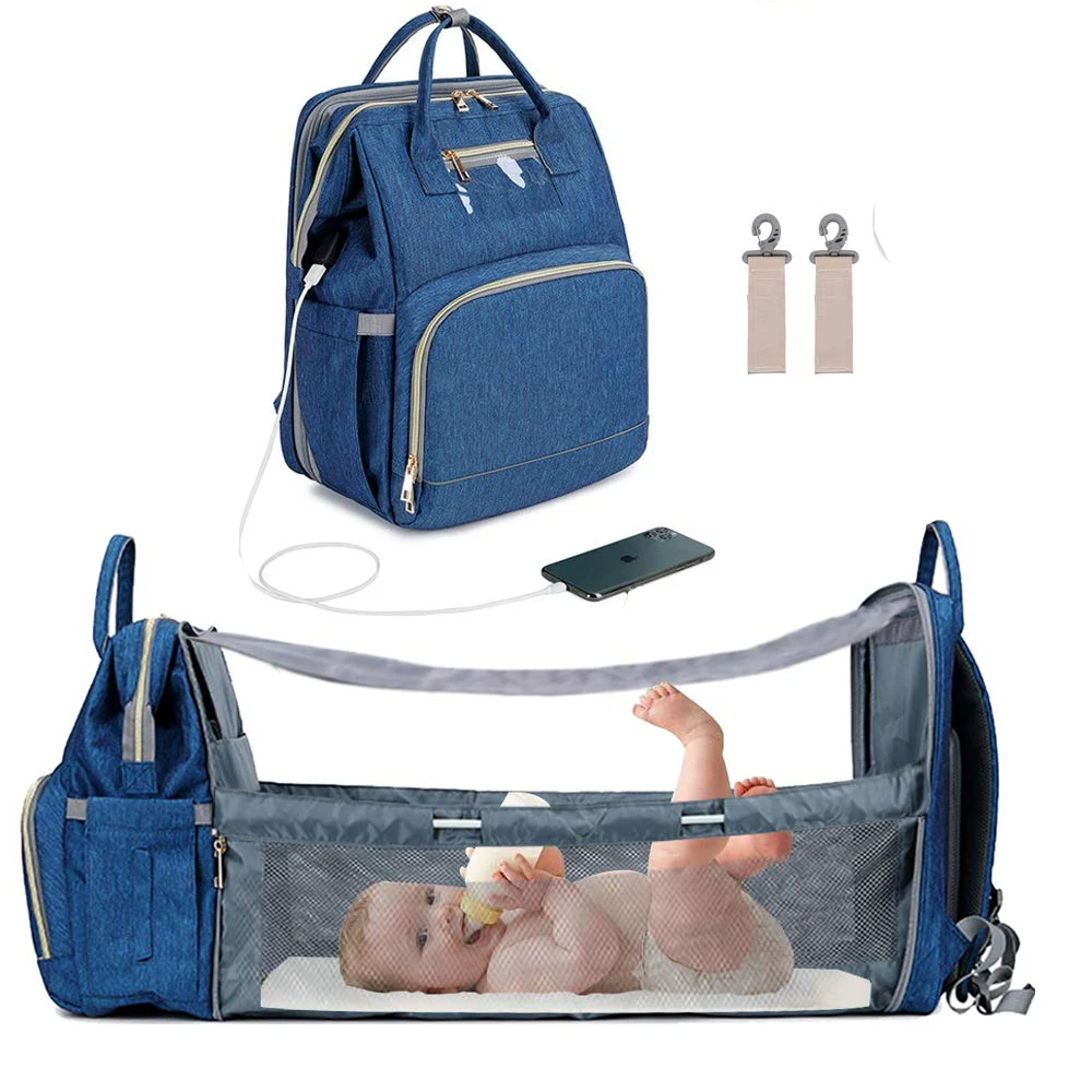 

3 in 1 Travel Mama Bag multi purpose diaper bag baby bassinet with Changing station Infant bed Portable Baby Crib, Customized colors