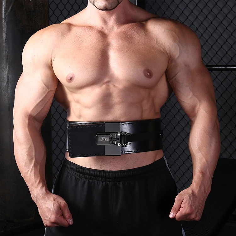 

INNSTAR A Grade Fitness Weight Lifting Belt Cowghide Leather, Black and red
