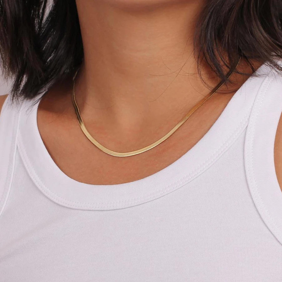 Gold Chain Jewelry Gold Snake Chain Necklace Stainless Steel Snake ...