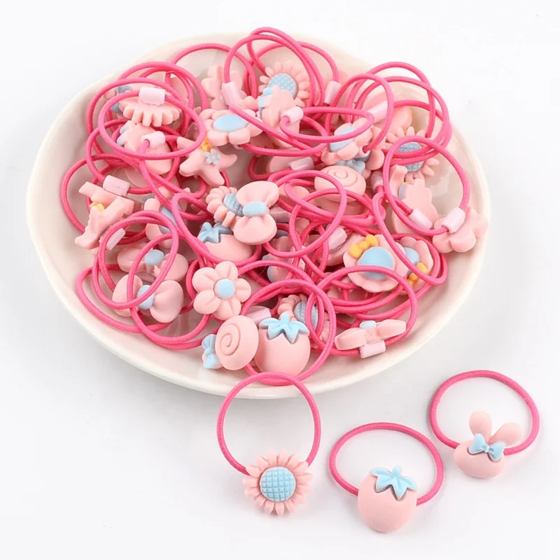 

Wholesale Kids hair rope and hair clips set girls hair ties elastic rubber bands