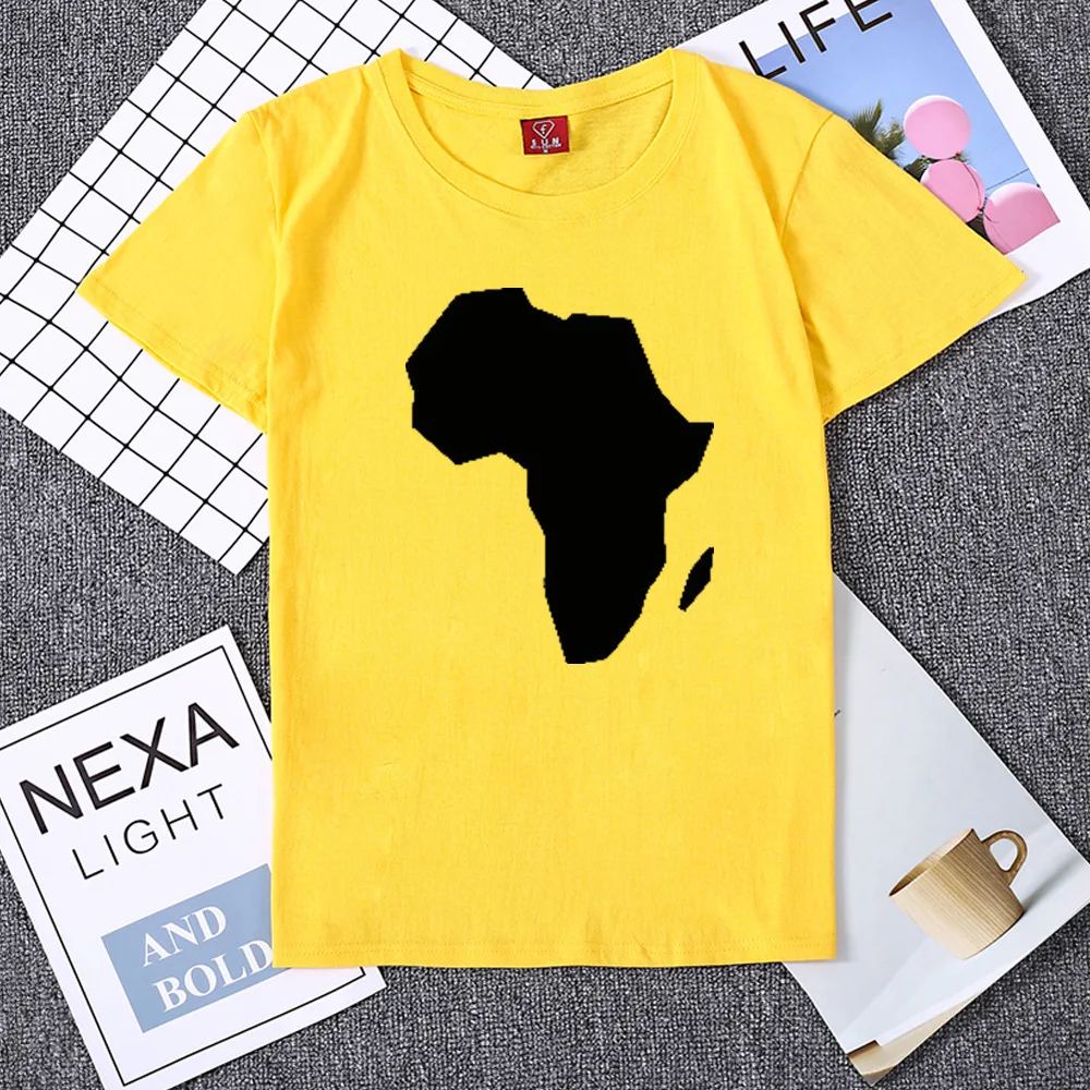 

Women T-shirt African Contour Print T-shirt Short-sleeved O-Neck Casual T-shirt Top