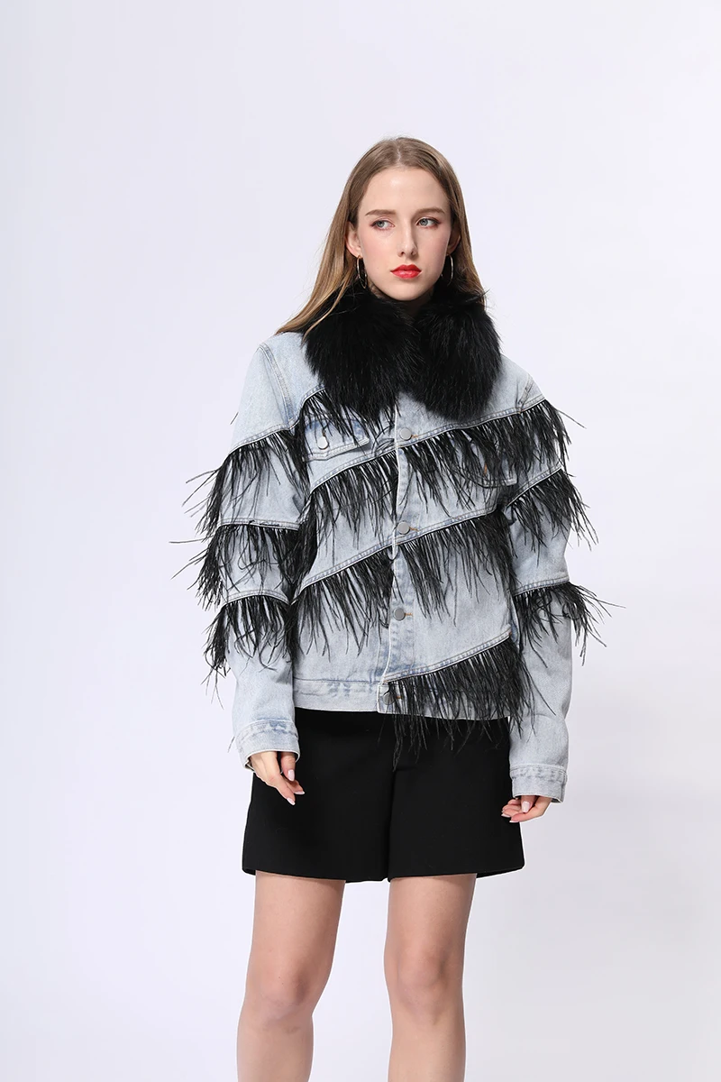 custom cool winter jacket turkey decoration short real fox fur