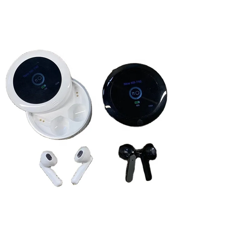 

2021 new Blue tooth headset LCD screen upload picture mobile wireless charging advertising nr-9740, Black