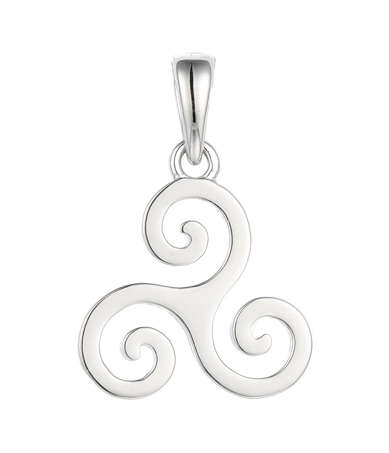 

Rure 925 Sterling Silver Jewelry Pendant Necklace Simple Laser Cut Smooth Sides Triskele Spiral Pendant for Women Gifts Jewelry