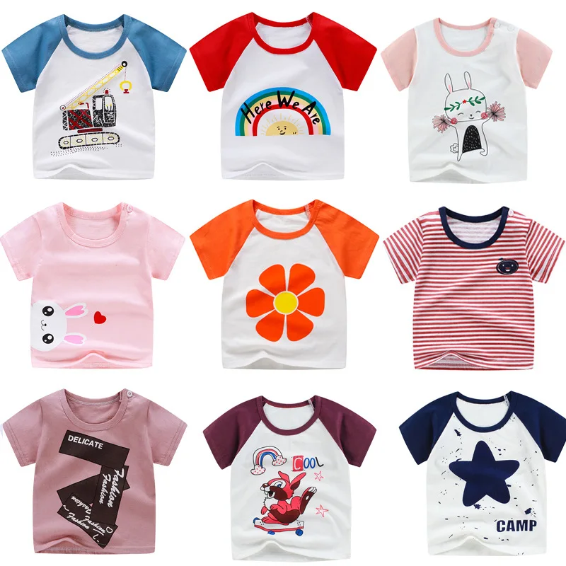 

Summer children's cotton short-sleeved T-shirt boys and girls cartoon half-sleeved tops baby clothes