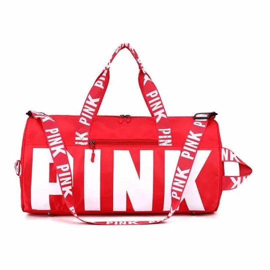 

Custom Logo Waterproof Gym Bag Duffel Sports Bag Fitness Outdoor Travel Pink Women Handbag Large Capacity Storage Shoulder Bag, Customzied color