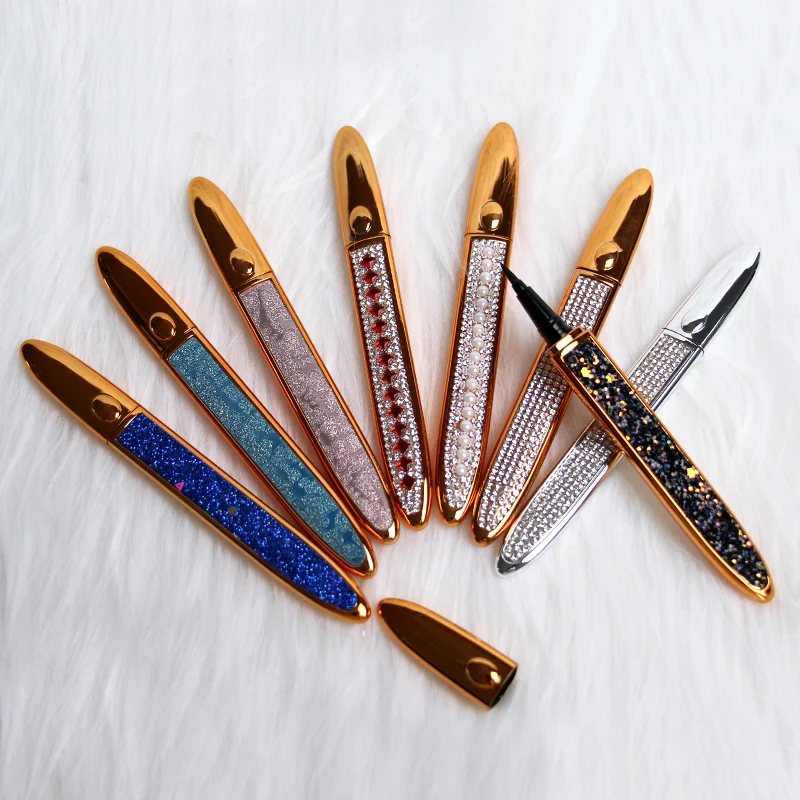 

magic gule free eyeliner pen 3d mink false eyelash glue eyeliner false lash glue, White,black,pink,gold